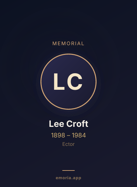 Memorial portrait of Lee Croft