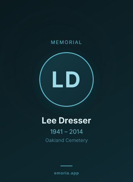 Memorial portrait of Lee Dresser