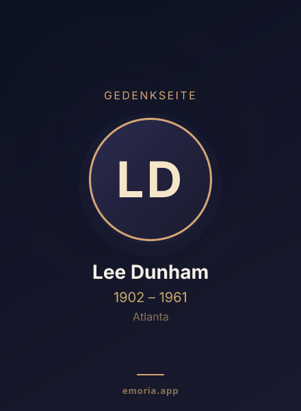 Gedenkportrait von Lee Dunham