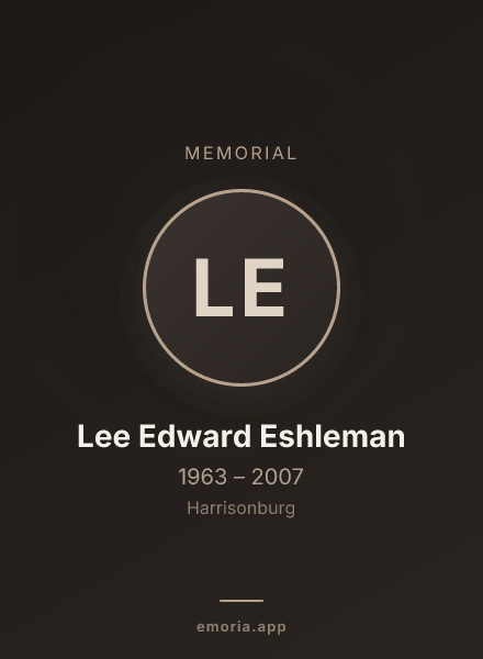 Memorial portrait of Lee Edward Eshleman