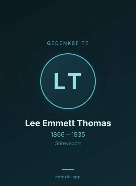 Gedenkportrait von Lee Emmett Thomas