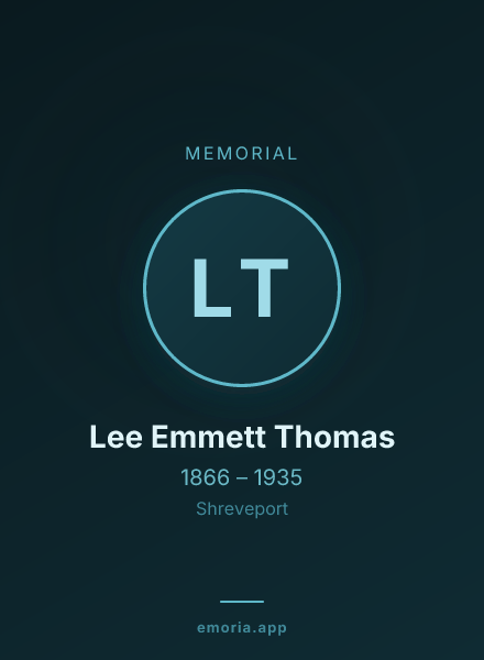 Memorial portrait of Lee Emmett Thomas