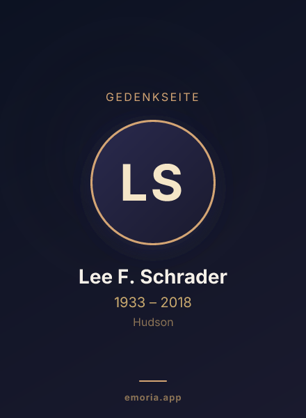 Gedenkportrait von Lee F. Schrader