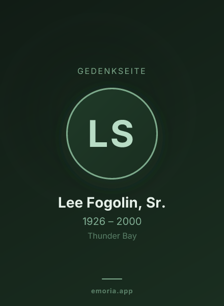 Gedenkportrait von Lee Fogolin, Sr.