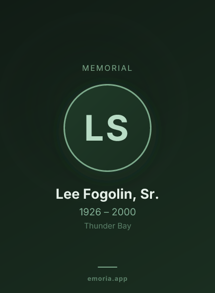 Memorial portrait of Lee Fogolin, Sr.