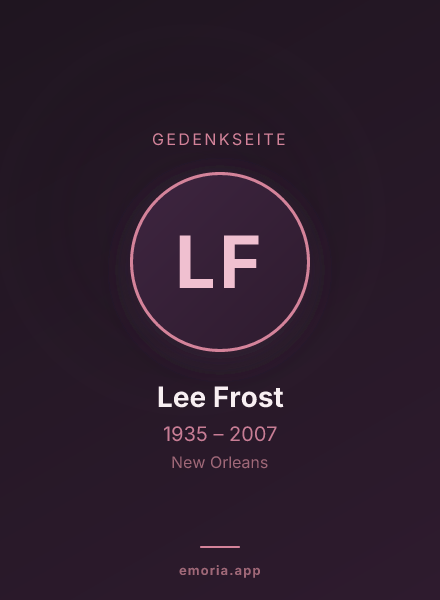 Gedenkportrait von Lee Frost