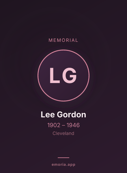 Memorial portrait of Lee Gordon