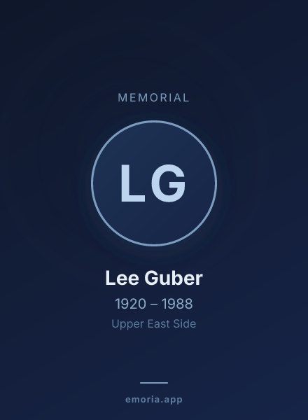 Memorial portrait of Lee Guber