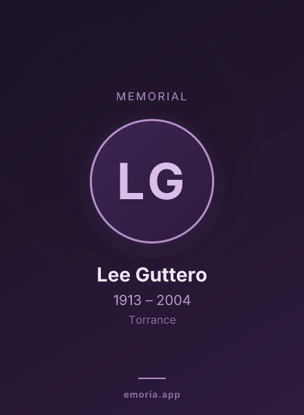 Memorial portrait of Lee Guttero
