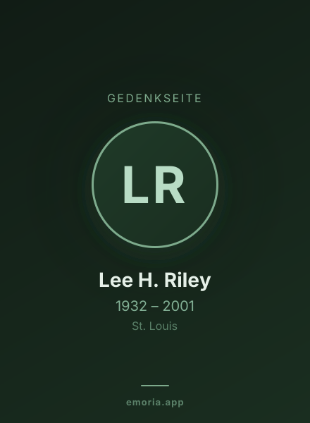 Gedenkportrait von Lee H. Riley