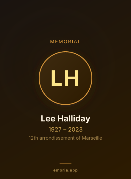 Memorial portrait of Lee Halliday