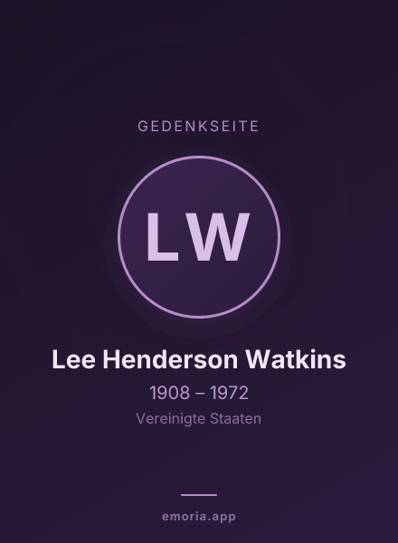 Gedenkportrait von Lee Henderson Watkins
