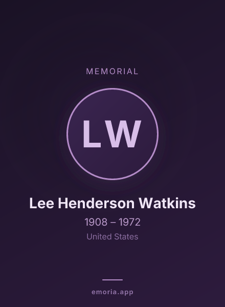 Memorial portrait of Lee Henderson Watkins