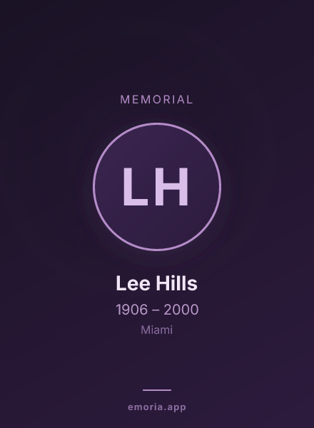 Memorial portrait of Lee Hills