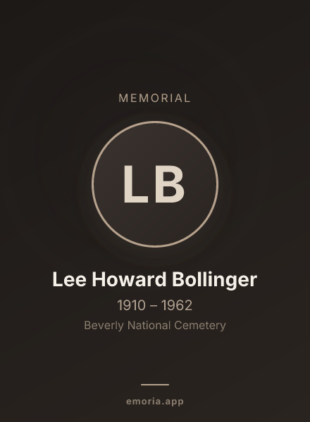 Memorial portrait of Lee Howard Bollinger