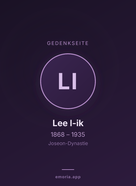 Gedenkportrait von Lee I-ik