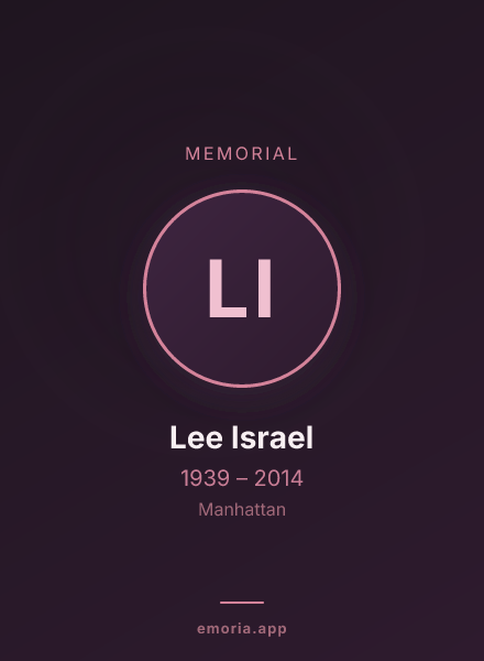 Memorial portrait of Lee Israel