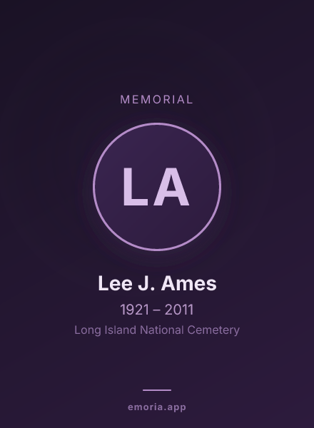 Memorial portrait of Lee J. Ames
