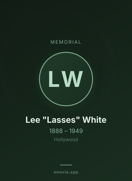 Memorial portrait of Lee "Lasses" White