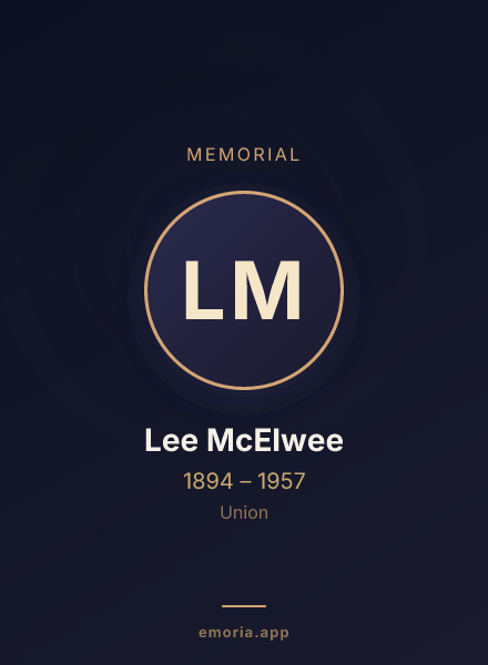 Memorial portrait of Lee McElwee