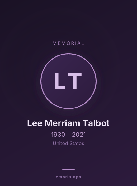 Memorial portrait of Lee Merriam Talbot