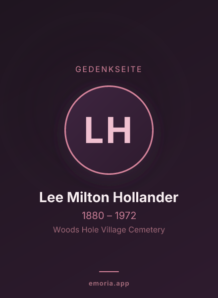 Gedenkportrait von Lee Milton Hollander