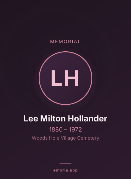 Memorial portrait of Lee Milton Hollander