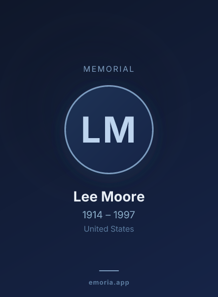 Memorial portrait of Lee Moore