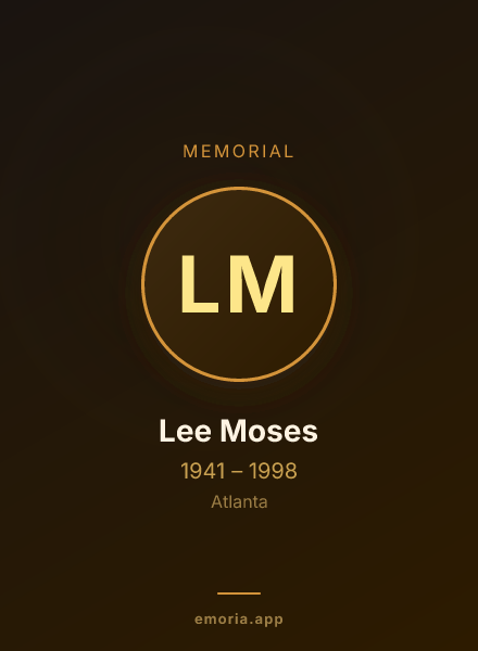 Memorial portrait of Lee Moses