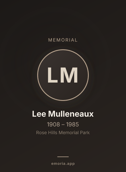 Memorial portrait of Lee Mulleneaux