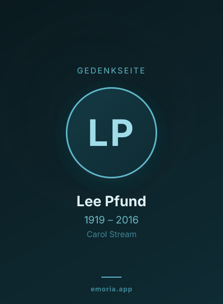 Gedenkportrait von Lee Pfund