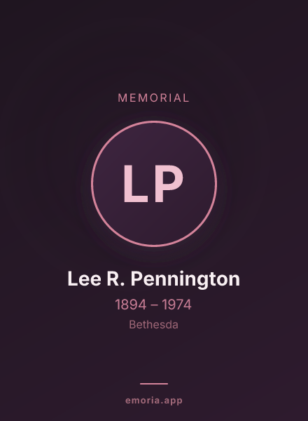 Memorial portrait of Lee R. Pennington