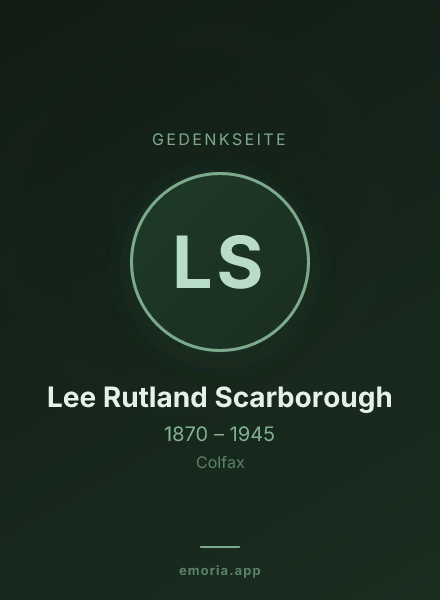 Gedenkportrait von Lee Rutland Scarborough
