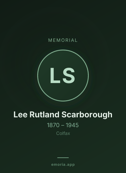Memorial portrait of Lee Rutland Scarborough
