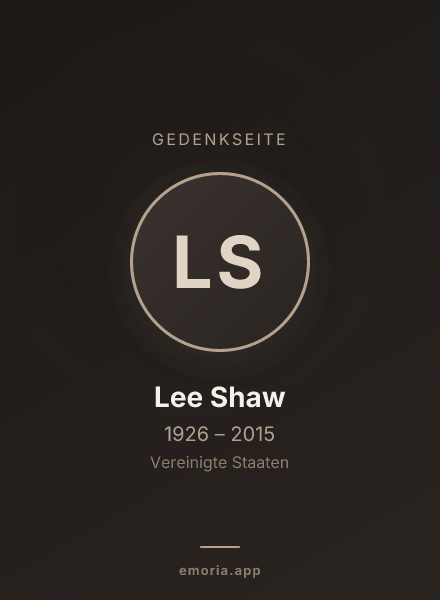 Gedenkportrait von Lee Shaw