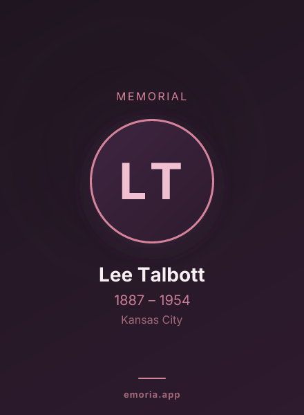 Memorial portrait of Lee Talbott