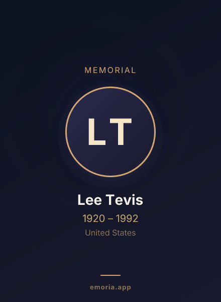 Memorial portrait of Lee Tevis