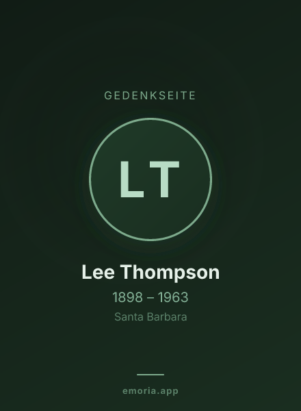 Gedenkportrait von Lee Thompson