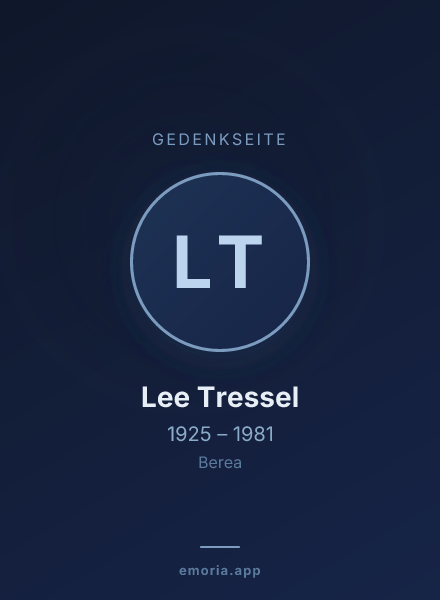 Gedenkportrait von Lee Tressel