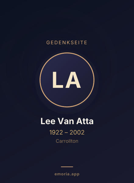 Gedenkportrait von Lee Van Atta