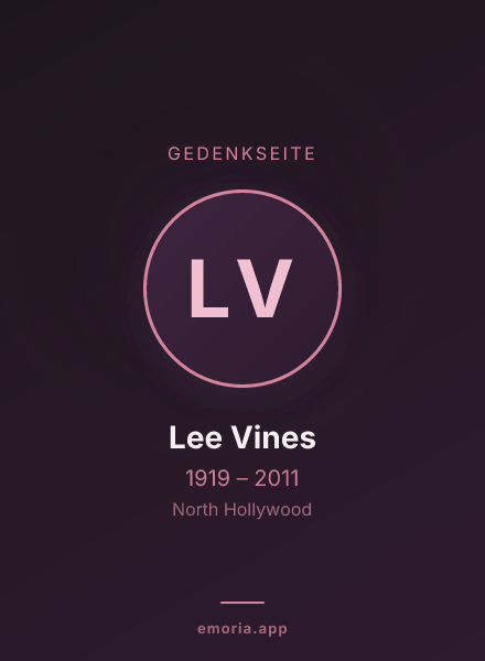 Gedenkportrait von Lee Vines
