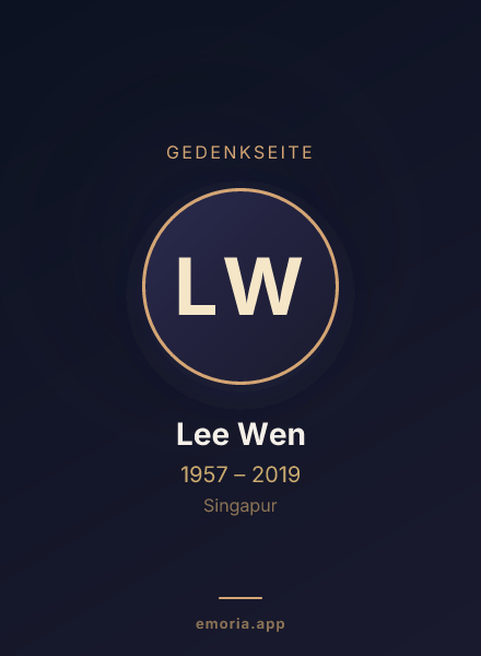Gedenkportrait von Lee Wen