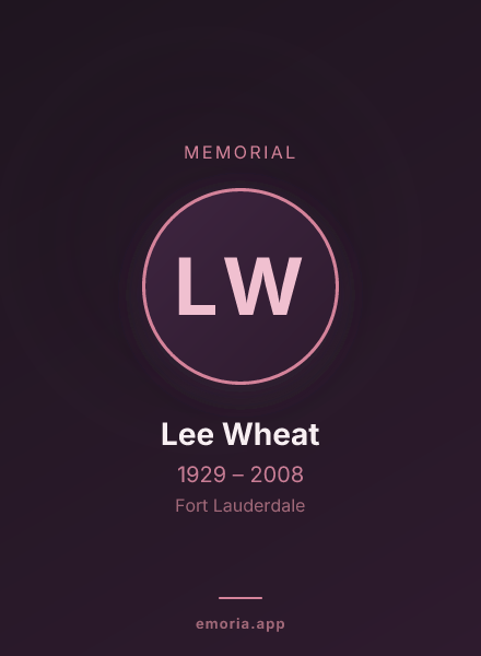 Memorial portrait of Lee Wheat