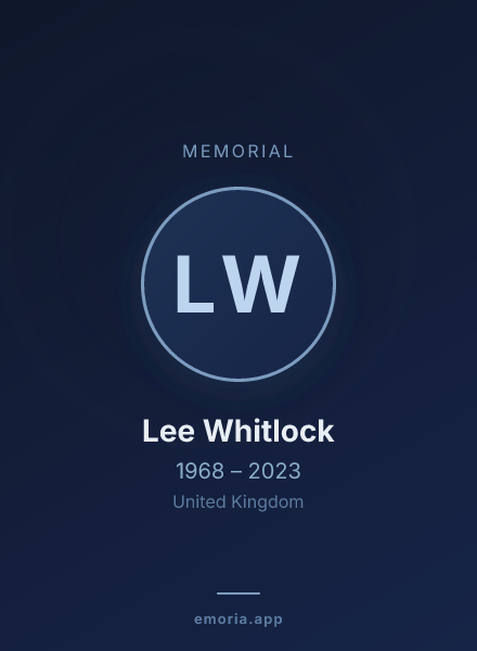 Memorial portrait of Lee Whitlock