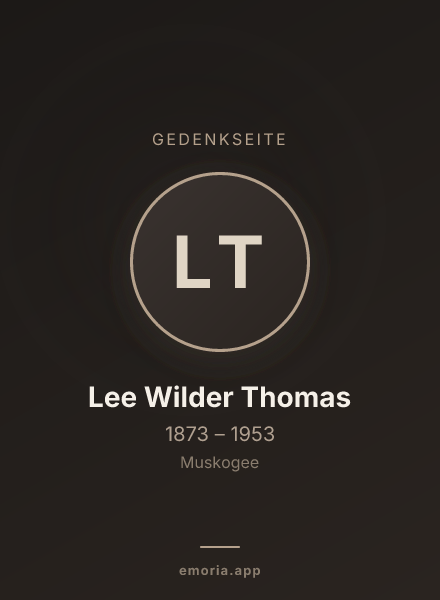 Gedenkportrait von Lee Wilder Thomas