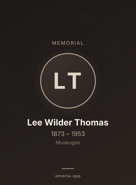 Memorial portrait of Lee Wilder Thomas