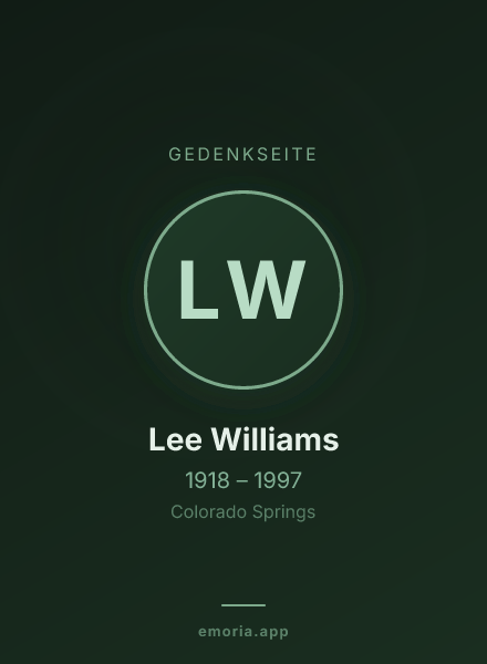 Gedenkportrait von Lee Williams