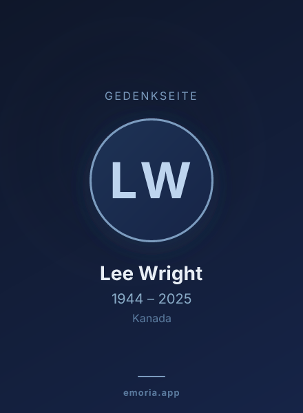 Gedenkportrait von Lee Wright