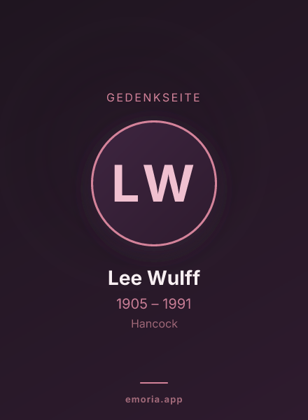 Gedenkportrait von Lee Wulff