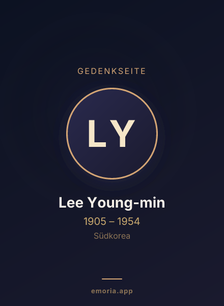 Gedenkportrait von Lee Young-min